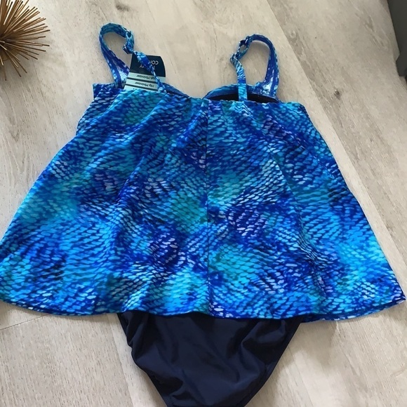 NWT shape solver size 8 one piece swimsuit blue navy tummy control Reflections - Picture 8 of 12